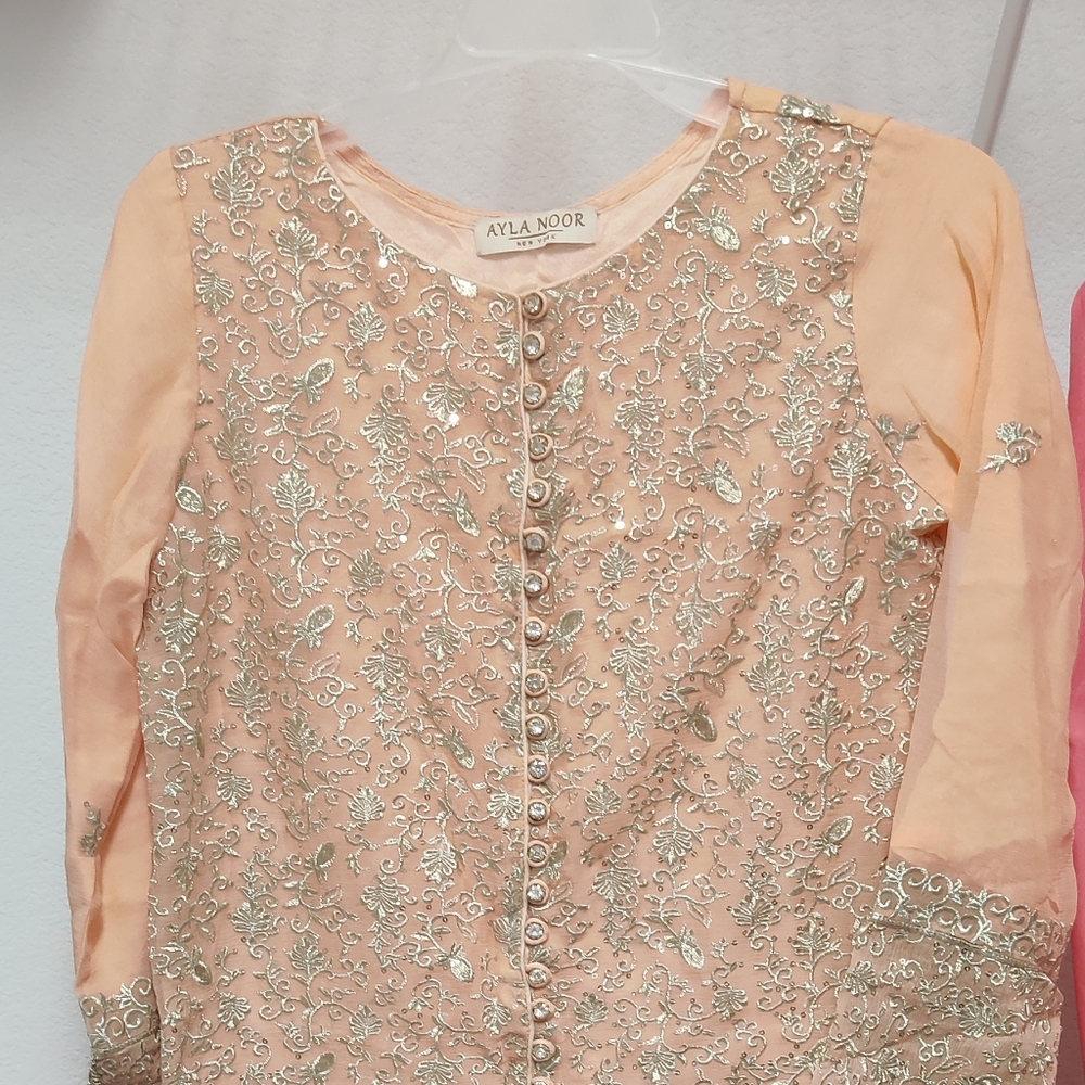 Peach Indian Pakistani outfit
